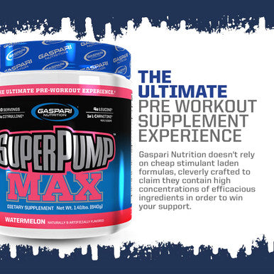 Gaspari Nutrition SuperPump MAX, The Ultimate Pre Workout Powder, Sustained Energy Preworkout, Nitric Oxide Booster, Muscle Growth, Recovery & Replenishes Electrolytes (40 Serving, Fruit Punch)