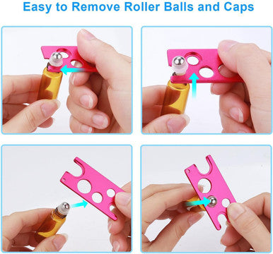 Emango Essential Oil Opener 3 Pack Essential Oil Lid Remover Bottle Opener Key Tool for Roller Balls and Caps, Works on Most Bottles (Lavender Purple,Rose Red,Blue)