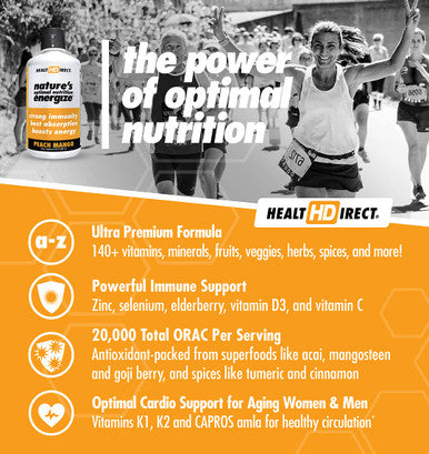 Nature's Optimal Nutrition Energize, Health Direct | 140+ Ingr. Super Liquid Multivitamin | 30oz