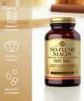 Solgar No-Flush Niacin 500 Mg - 100 Vegetable Capsules - Supports Energy Metabolism & Nervous System - Vegan Gluten & Dairy Free Kosher - 100 Servings