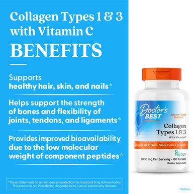 Doctor's Best Collagen Types 1 & 3 3000 mg 180 Tablets