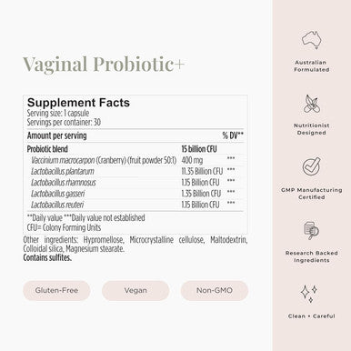 JSHealth Vitamins Vaginal Probiotic Supplement - Supports Urinary And Vaginal Health Shelf Stable Yeast Infection Treatment For Women (30 Capsules)