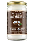 Dr. Bronner's - Organic Virgin Coconut Oil (Whole Kernel, 30 Ounce) - Coconut Oil for Cooking, Baking, Hair and Body, Unrefined and Fresh-Pressed, Rich and Nutty Flavor, Fair Trade, Vegan, Non-GMO