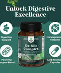Natures Craft Digestive Enzymes with Ox Bile Supplement - Purified Bile Salts Supplement for Digestion Pancreas and Gallbladder Support with Pancreatin 4X Ox Bile Digestive Enzymes and Bile Salt Complex (1 Month)