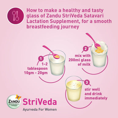 Zandu StriVeda Satavari Lactation Supplement for Increasing Breast Milk Supply 210 g
