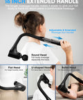 Fvz Massage Gun Deep Tissue - Back Massager For Pain Relief Deep Tissue With Extended Handle 12Mm Percussion Less-Shock Neck/Foot/Leg/Shoulder Massager Infinitely Adjustable Speed & 4 Replaceable Heads