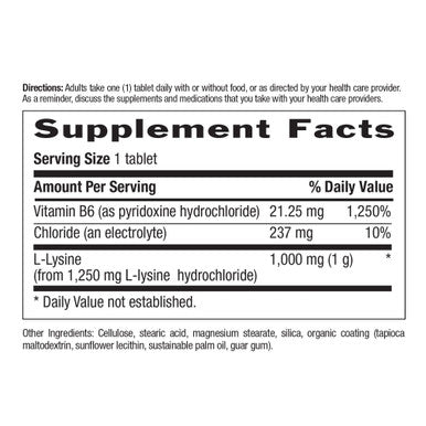 Country Life L-Lysine 1000Mg With B-6 Supports Immune Health Promotes Collagen Renewal In Lips And Mouth 250-Count Certified Gluten Free Certified Vegan
