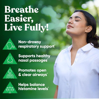 Eu Natural Breathe Inhaler Support Supplement Sinus, Lungs, Open & Clear Airways Seasonal Nasal Health, Bronchial Wellness, Healthy Chest Quercetin, Vitamin D, Bromelain Pills 60 Vegetarian Soft Capsules