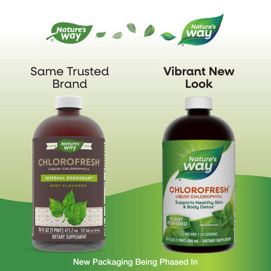 Nature'S Way Chlorofresh, Liquid Chlorophyll, Supports Healthy Skin & Body Detox*, Internal Deodorant*, Mint Flavored, 16 Fl. Oz (Packaging May Vary)
