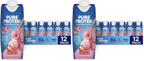 Pure Protein Vanilla Protein Shake, 30g Complete Protein, 12 Ct | Ready to Drink and Keto-Friendly, Vitamins A, C, D, and E plus Zinc to Support Immune Health, 11oz Bottles