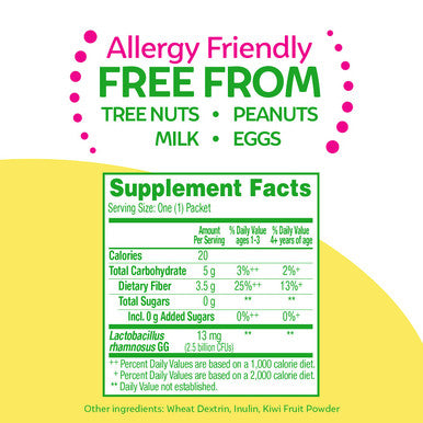 Culturelle Kids Regularity Probiotic Fiber Helps Restore Regularity Keeps Kids Digestive Systems Running Smoothly For Kids Toddlers Ages 1 NonGMO 60 Packets