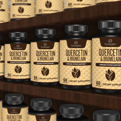 Sunergetic Premium Quercetin & Bromelain Supplement Powerful Quercetin Bromelain Complex To Help Support Immune System & Seasonal Support Quercetin 1000Mg Per Serving 60 Capsules