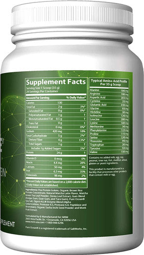 MRM Nutrition Veggie Elite Performance Protein | Matcha Latte Flavored| Plant-Based Protein| Easy to Digest | with BCAAs| Vegan + Gluten- | Clinically Tested| Digestive enzymes | 30 Servings