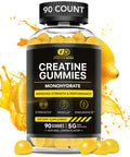 Creatine Monohydrate Gummies 5g - Vegan Creatine Gummies for Men & Women - Creatine Chews for Strength, Muscle, Energy, Endurance - Natural Lemon Flavor (90ct)
