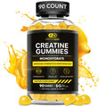 Creatine Monohydrate Gummies 5g - Vegan Creatine Gummies for Men & Women - Creatine Chews for Strength, Muscle, Energy, Endurance - Natural Lemon Flavor (90ct)