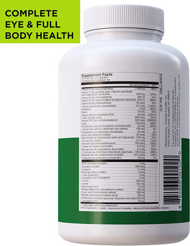 Viteyes Complete Eye Total Body Health Multivitamin Nutritional Supplement 180 Capsules