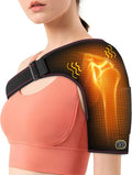 Yabuu Heated Shoulder Wrap Pad With Massager For Arm Pain Relief,Electric Massager Heating Pad With 3 Vibration And Heat Settings Hot Therapy For Shoulder For Women Men (No Power Bank)