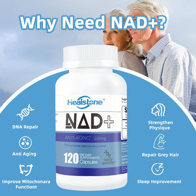 Nad+ Dietary Supplement 200Mg Capsules For Women And Men, Anti Aging, Dna Repair, Metabolic Activator, Energy And Brain Function, -Nicotinamide Adenine Dinucleotide, 60 Days Supply, 120Count