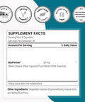 Supersmart Bioperine 30 mg Per Day Natural Black Pepper Extract 95 Piperine Help Increase Digestive Enzymes Gut Flora NonGMO Gluten Free 90 Vegetarian Capsules