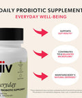LiiV Premium Everyday Probiotic for Digestive & Immune Support, Pure S. boulardii for Women & Men, 5 Billion CFUs, Healthy MicroBiome Balance Vegetarian Capsules