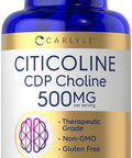 Citicoline Supplements 500Mg | 120 Capsules | Cdp Choline | Non-Gmo, Gluten Free | By Carlyle