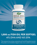 Nature'S Way Mega-Dha Premium Fish Oil, Supports Eye And Brain Health*, Omega-3, 60 Softgels