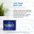 True Nano H2 By H2 Universe Molecular Hydrogen With Active Hydrogen Nanobubbles, Boosts Energy, Powerful Antioxidant 60 Capsules
