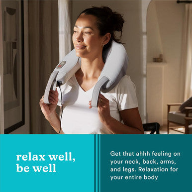 Homedics Pro Therapy Vibration Neck Massager With Heat Soft Foam, Vibration Massage, Plus Soothing Heat And Choice Of 2 Speeds, Pull Tighter To Increase Intensity, Tan
