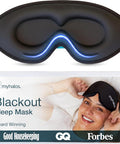 MyHalos Sleep Mask 3D Blackout Eye Mask for Women & Men Side Sleepers Zero Pressure Memory Foam Eyelash Friendly BreathableAward-Winning Sleep Aid for Travel (Black 1 Count (Pack of 1)