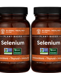 Global Healing Selenium 200mcg 2-Pack, Pure Selenium Supplement with Organic Ingredients, Antioxidants for Thyroid Support and Immune Health for Men & Women - More Than Selenium 100 mcg (60 Capsules)