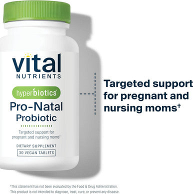 Hyperbiotics Pro-Natal Probiotic (Pro-Mom) | Prenatal Probiotic | Support for Occasional Nausea Bloating and Gas | Non-GMO | Shelf-Stable | Gluten Dairy Soy | 30 Tabletst