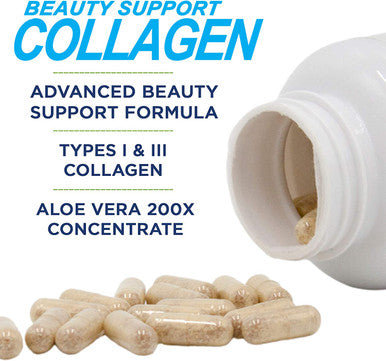 Performance Inspired Nutrition Collagen Joint/Skin/Nails/Beauty Support Capsules Contains 5000mcg of Biotin Silica Aloe Vera Collagen Peptides Hydrolyzed Acid AllNatural Big 120 Ct