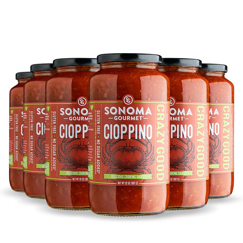 Sonoma Gourmet Cioppino Cooking Sauce | Made with The Finest Ingredients | No Sugar Added | Flavor is Our Secret Sauce - 32 Ounce Jars (Pack of 2)