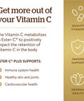 Solgar Ester-C 1000Mg Vitamin C- Gentle Non-Acidic Antioxidant Support - 180 Vegan Tablets