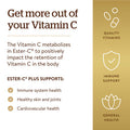 Solgar Ester-C 1000Mg Vitamin C- Gentle Non-Acidic Antioxidant Support - 180 Vegan Tablets