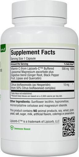 Maxi Health Liposomal Vitamin C - Liposomal VIT C - 500mg Capsules with Digestive Blend - Highly Absorbable High Dose VitaminC - Non GMO Kosher Vegetarian Doctor-Formulated Immune Support Supplement (90 Count)