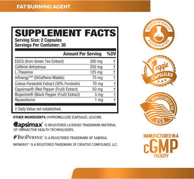 Thermo XT Thermogenic Fat Burner Premium Weight Loss Supplement Appetite Suppressant Energy Booster for Men Women 60 Natural Veggie Diet Pills