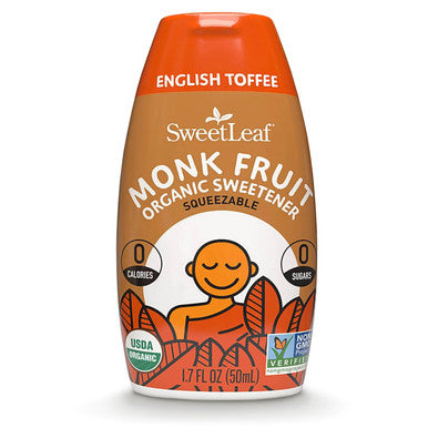 Sweetleaf English Toffee Liquid Monk Fruit - Monk Fruit Liquid Sweetener Drops Organic Monk Fruit Extract Zero Calorie Sweetener Sugar Keto Friendly Erythritol - 1.7 Fl Oz
