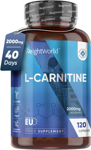 Weightworld L Carnitine Capsules 2000mg (666mg per Capsule) | High Performance L-Carnitine Supplement for Pre & Post Workout | Non-GMO & Vegan L Carnitine Tartrate for Energy