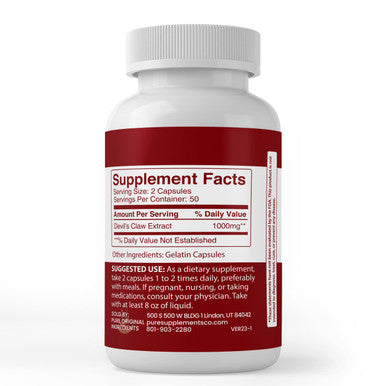 PURE ORIGINAL INGREDIENTS Devil'S Claw Extract, (100 Capsules) Always Pure, No Additives Or Fillers, Lab Verified