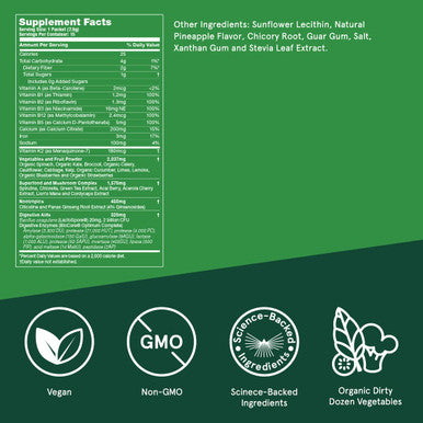 Bulletproof Greens Packets, 15 Count, Daily Greens Powder With Superfoods And Nootropics For Wellness Support