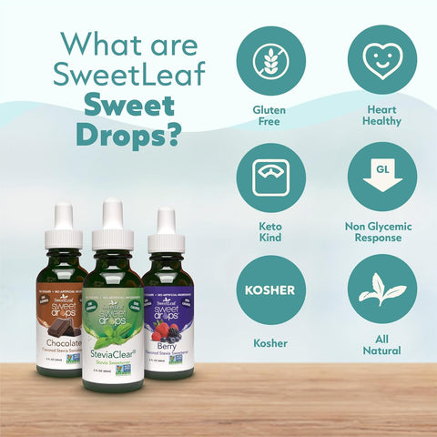 SweetLeaf Sweet Drops Flavored Stevia Liquid Sweetener Organic Stevia Extract Zero Calorie Gluten Keto Friendly Non GMO Natural Flavor Sugar Alternative Variety Pack 2 Fl Oz (Pack of 2)