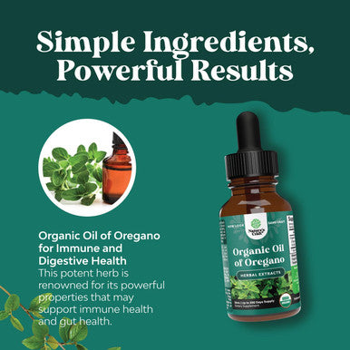 Natures Craft USDA Organic Oregano Oil Drops - Super Concentrated Organic Oil of Oregano Drops for Fast Absorption Digestive Health and Immune Support - Non GMO Vegan 100% Pure Oregano Oil Drops for Adults (1 Pack)
