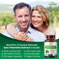 Zazzee Extra Strength Saw Palmetto 20:1 Extract, 6000 Mg Strength, 40% Fatty Acids, 120 Vegan Capsules, 4 Month Supply, Concentrated And Standardized 20X Extract, Non-Gmo, All-Natural, Made In The Usa