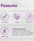 Webber Naturals Quercetin Supplement 500 mg Per Pill 140 Vegetarian Capsules PlantBased Immune Support Antioxidant Supplement Gluten and Dairy NonGMO Suitable for Vegans