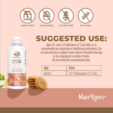 Maryruth Organics Vegan Lysine Supplement by | Ultra Absorption | Lysine 500mg | Collagen Formation Support | Immune Support Supplement | Health & Wellness | Non GMO | Gluten | 30 Servings