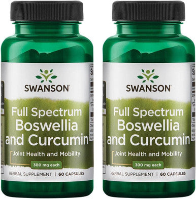 Swanson Full Spectrum Boswellia & Curcumin Natural Wellness Formula - (60 Capsules) 2 Pack