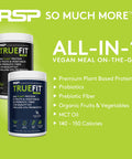 Vegan AminoLean Pre Workout Energy (Pineapple Coconut 25 Servings) with TrueFit Vegan Protein Powder (Salted Chocolate 2 LB)