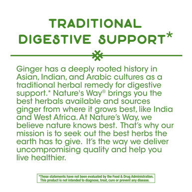 Nature's Way Premium Herbal Ginger Root, 1,100 mg per serving, 100 VCaps