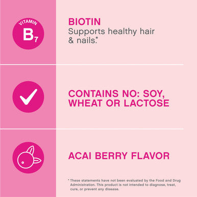 Neocell Biotin Beauty Soft Chews For Healthy Skin Hair Nails Energy Support Supplement Acai Berry Flavor Soft Chews 30 Count 1 Bag